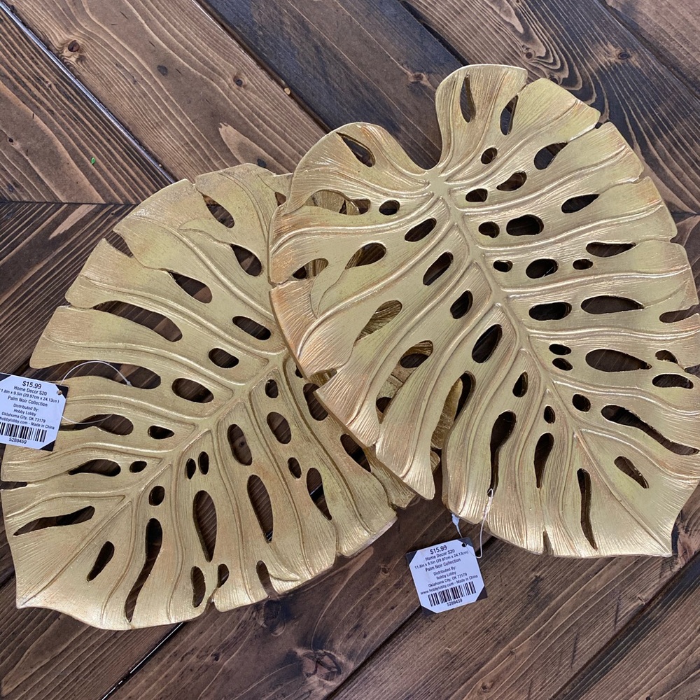 2 Gold Leaf Trays NWT